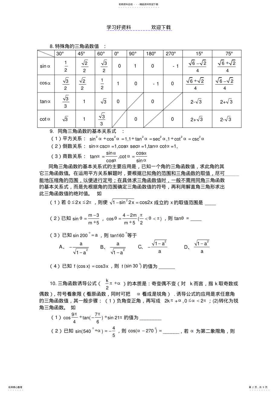 2022年三角函数缩减 .pdf_第2页