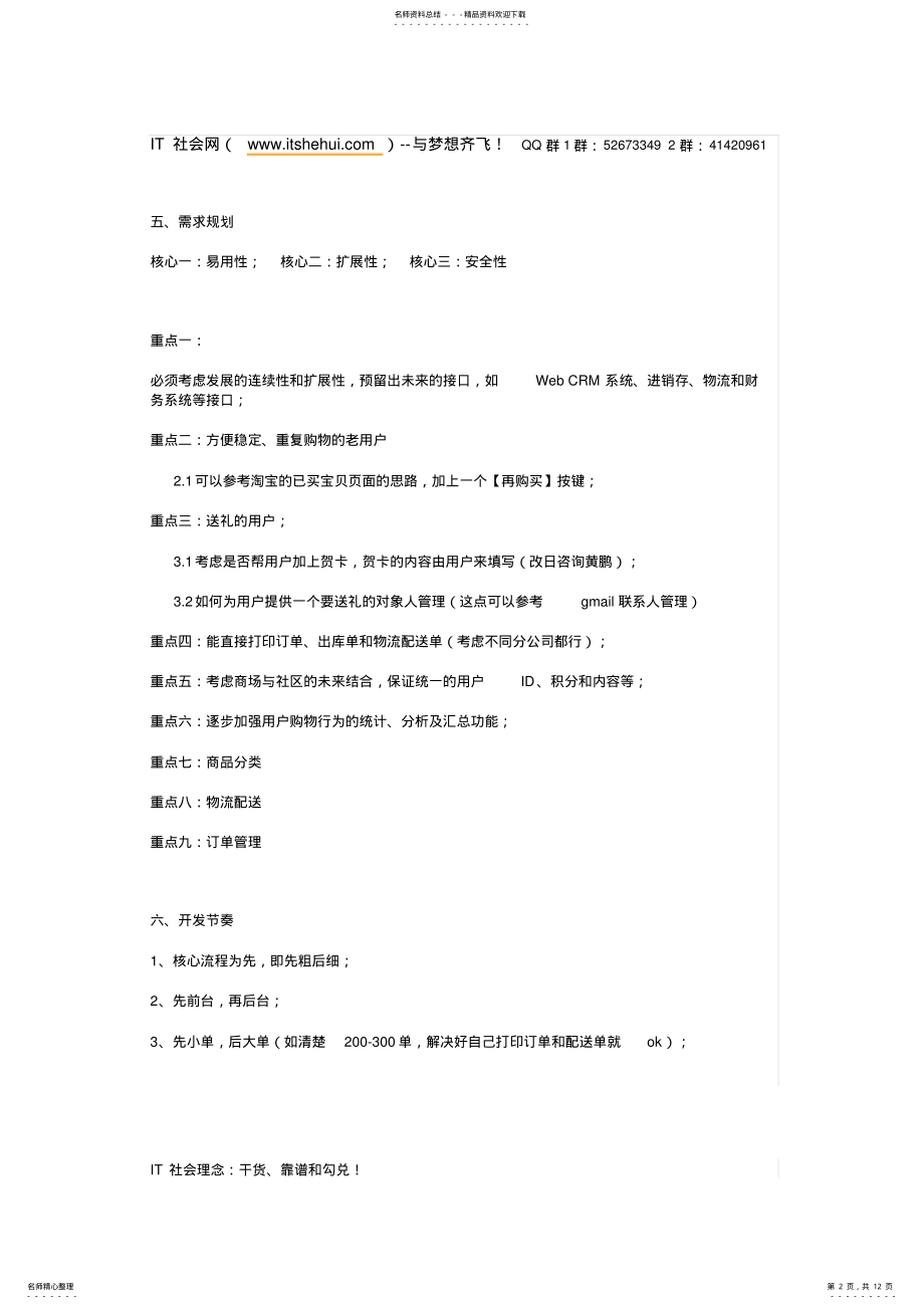 2022年电子商务_BC_购物网站需求设计方案 .pdf_第2页