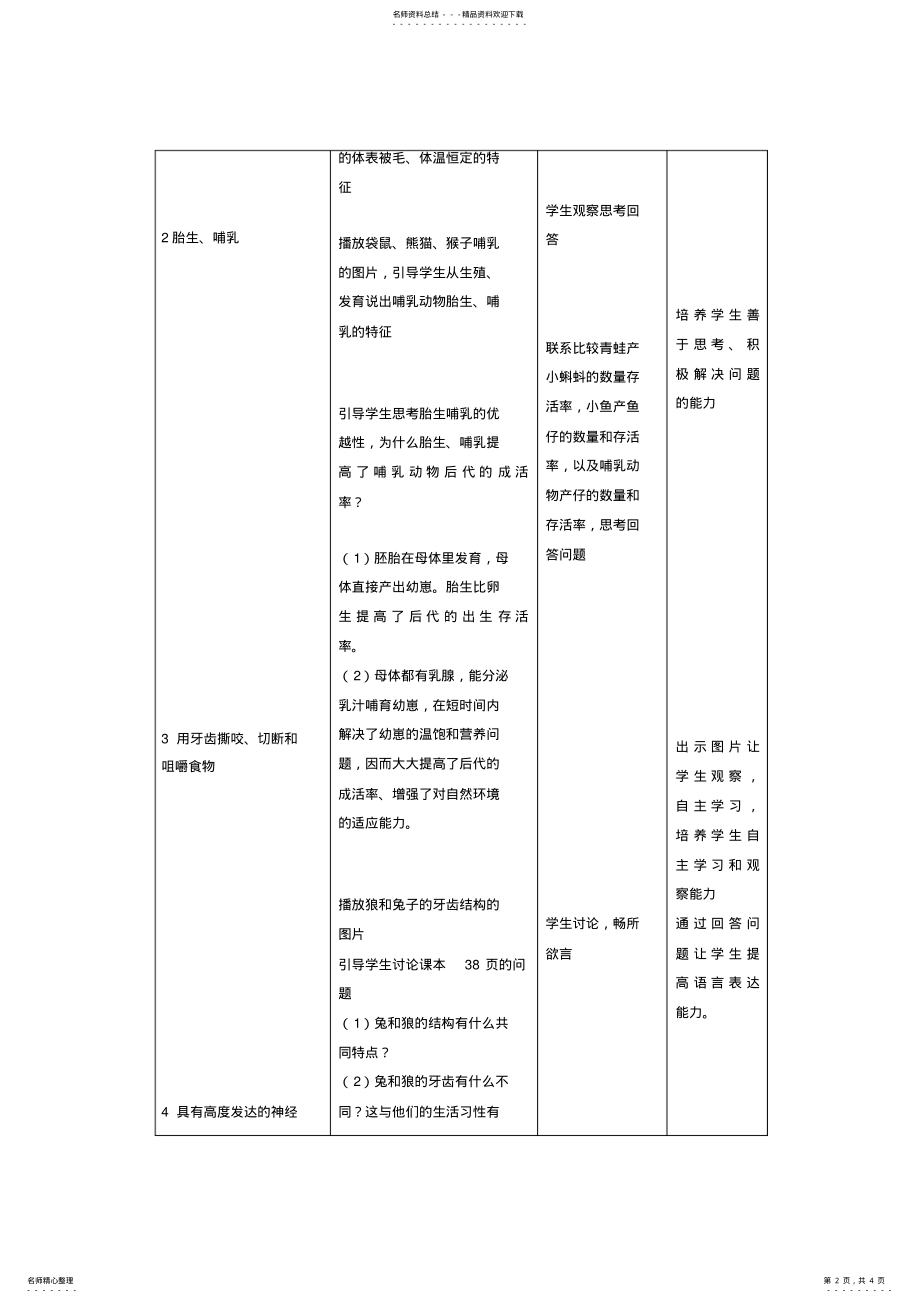 2022年《哺乳动物》教案 .pdf_第2页