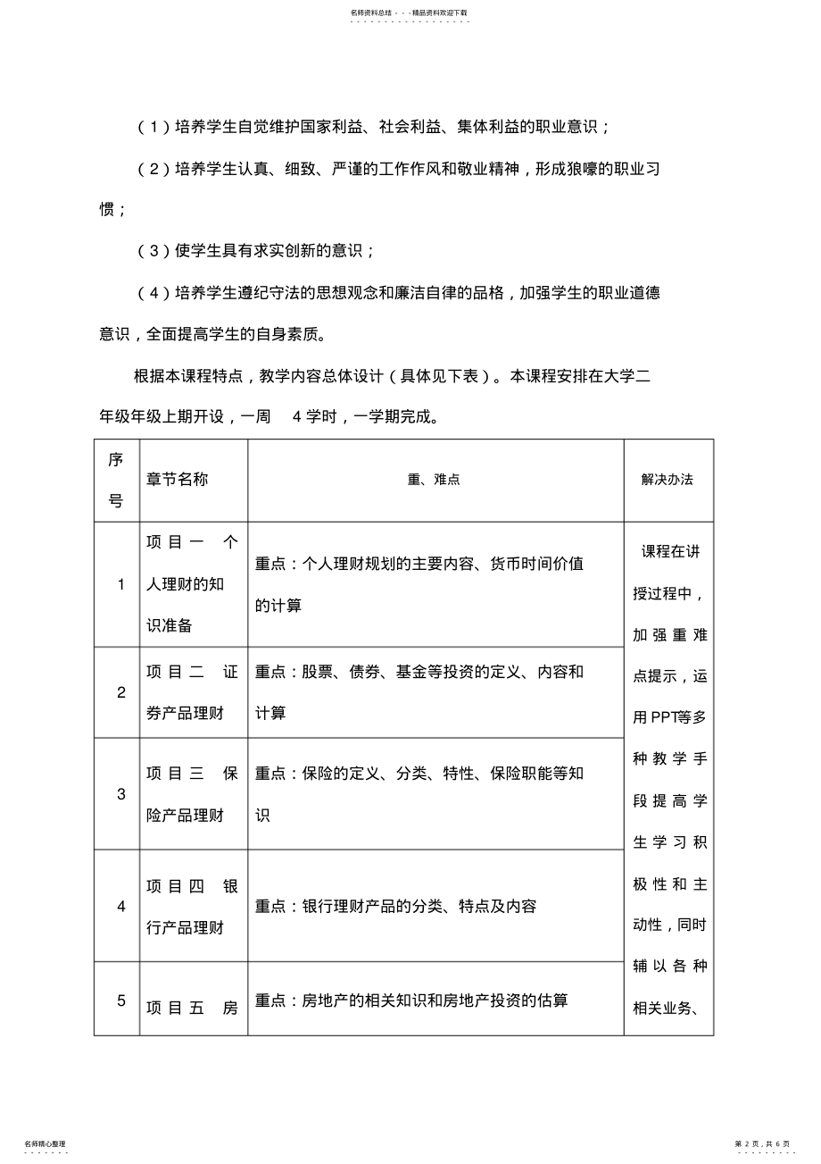 2022年个人理财课程教案 .pdf_第2页