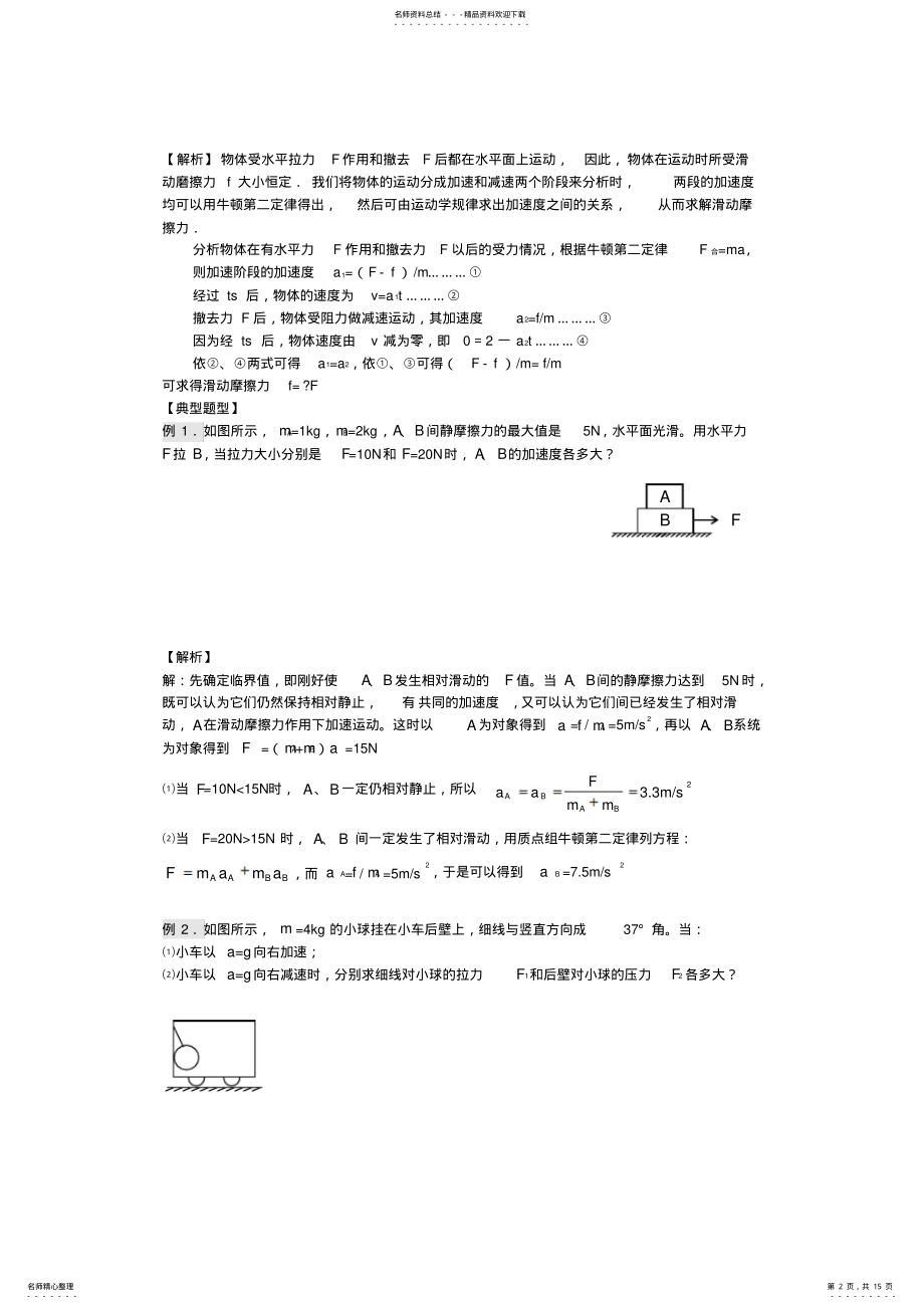 2022年牛顿第二定律以及专题训练 .pdf_第2页