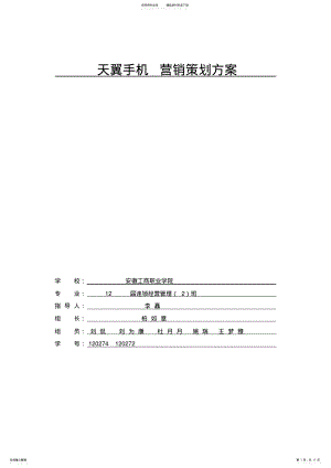 2022年电信天翼手机营销方案 .pdf