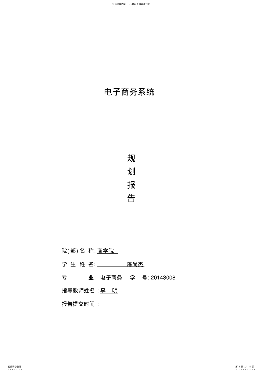 2022年电子商务系统规划报告 .pdf_第1页