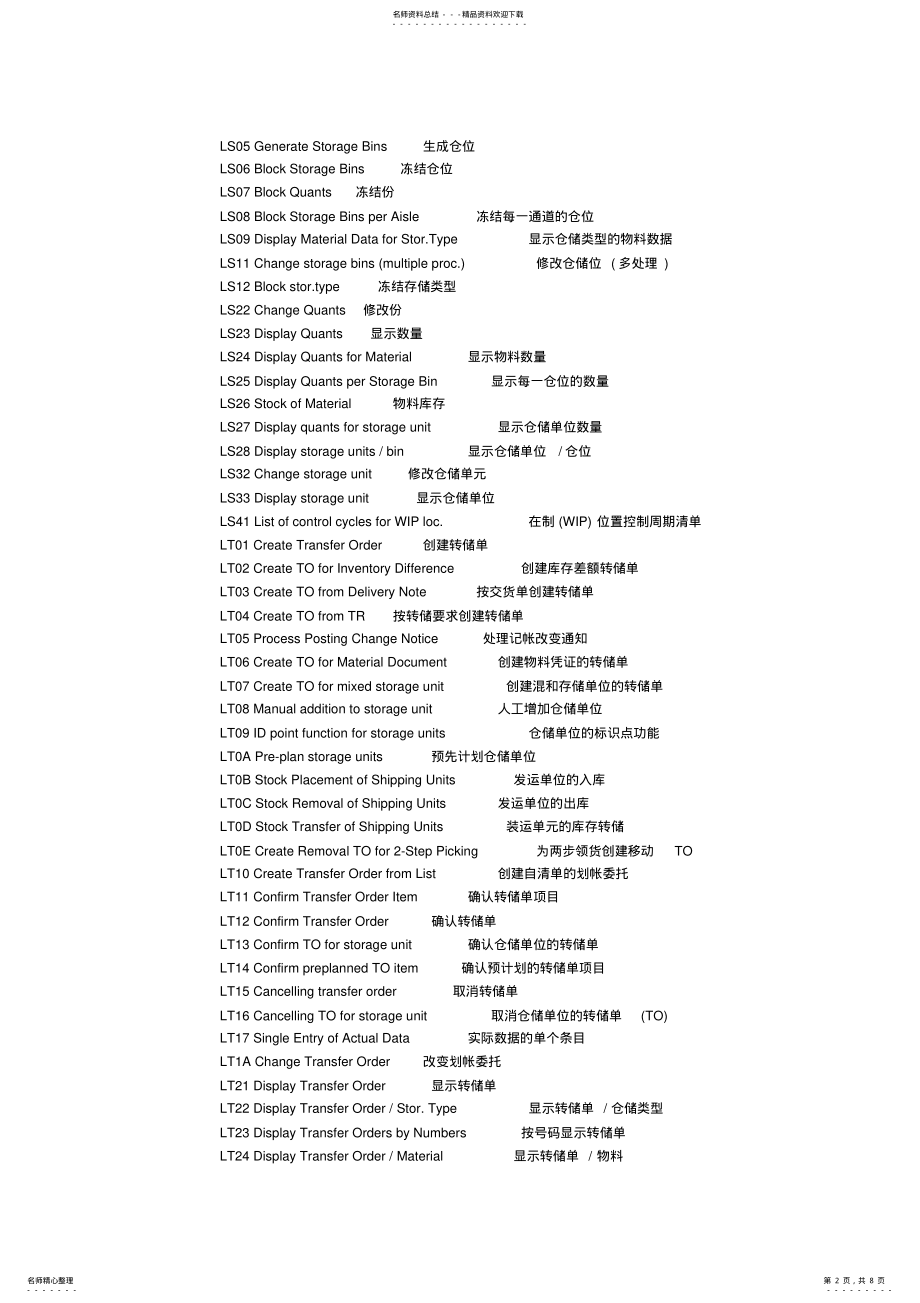 2022年SAP仓库管理代码大全 .pdf_第2页