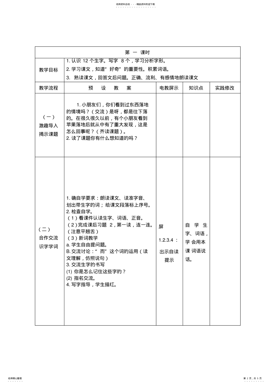 2022年《苹果落地》教学设计 .pdf_第2页