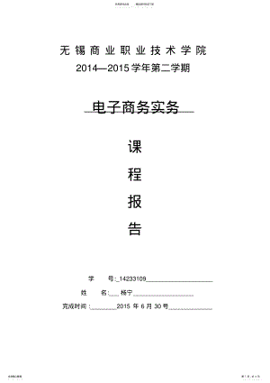 2022年电子商务课程报告 .pdf