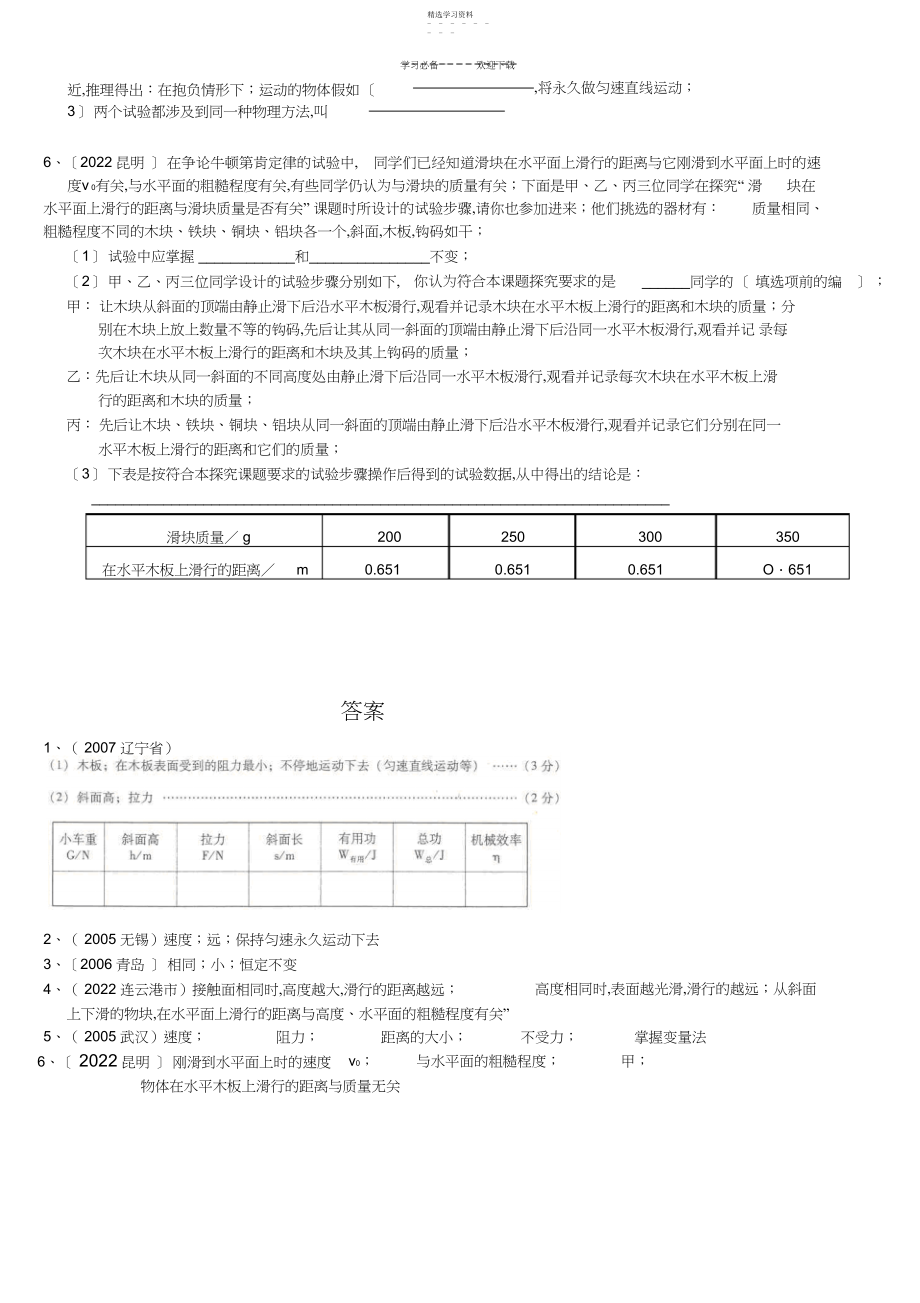 2022年物理中考力的合成牛顿第一定律二力平衡.docx_第2页