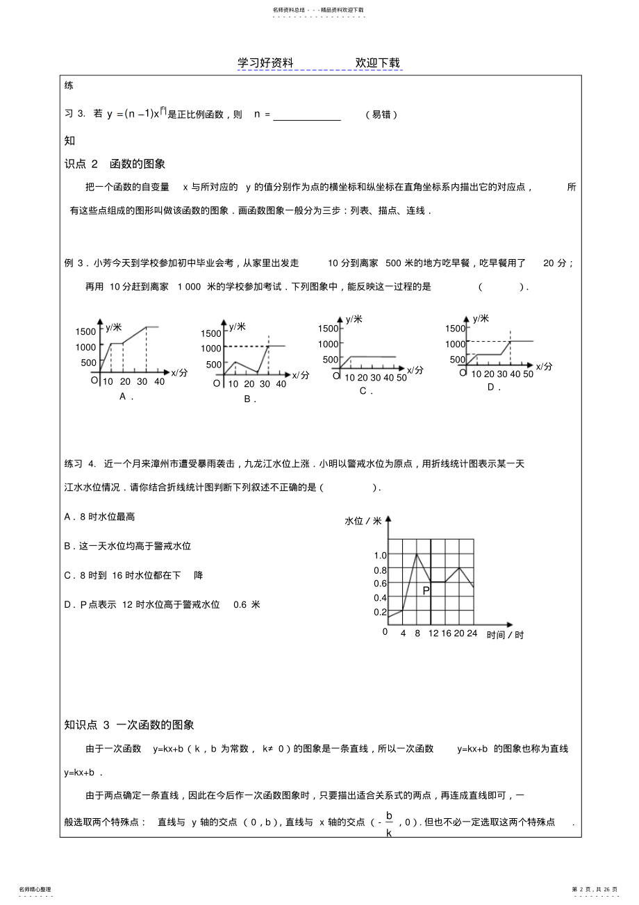 2022年一次函数复习教案经典例题练习 .pdf_第2页