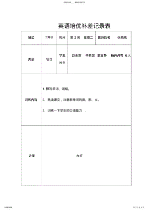 2022年三年级下册英语培优辅差记录表 .pdf