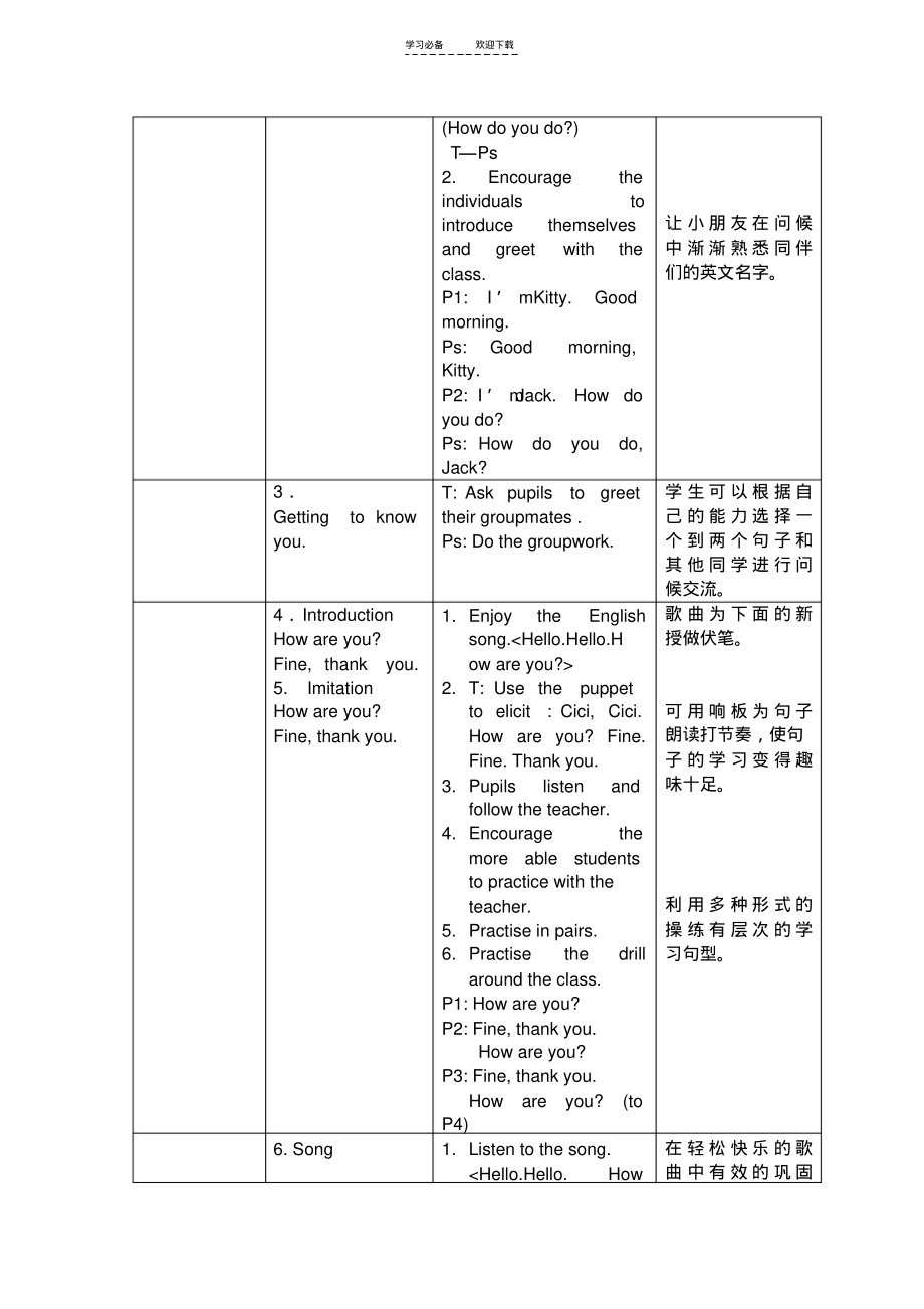 上海版牛津英语小学一年级上册精品教案全册.pdf_第2页