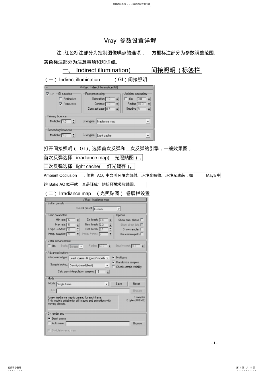 2022年Vray参数设置详解 .pdf_第1页