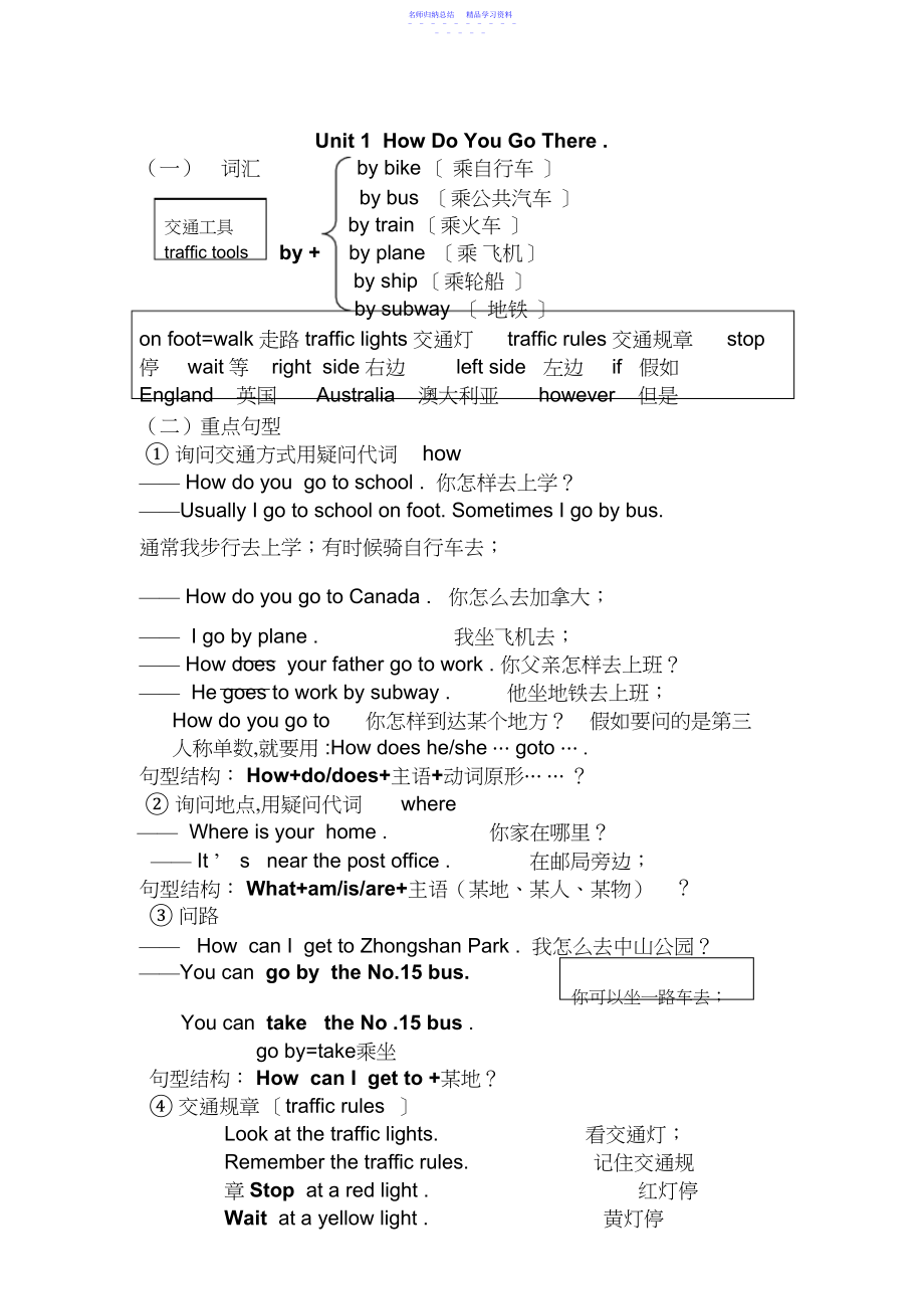 2022年pep版六年级上册课文语法知识总结4.docx_第1页