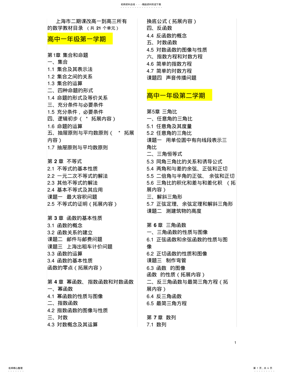 2022年上海高中数学目录 .pdf_第1页