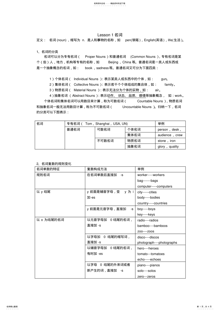 2022年英语名词知识点讲解 .pdf_第1页