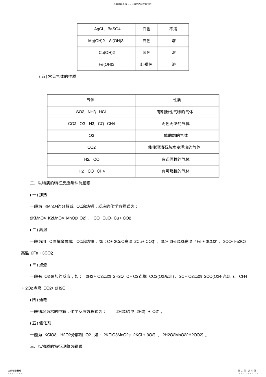 2022年中考王中考命题研究化学重点题型突破命题人强调中考推断题常考题眼 .pdf_第2页