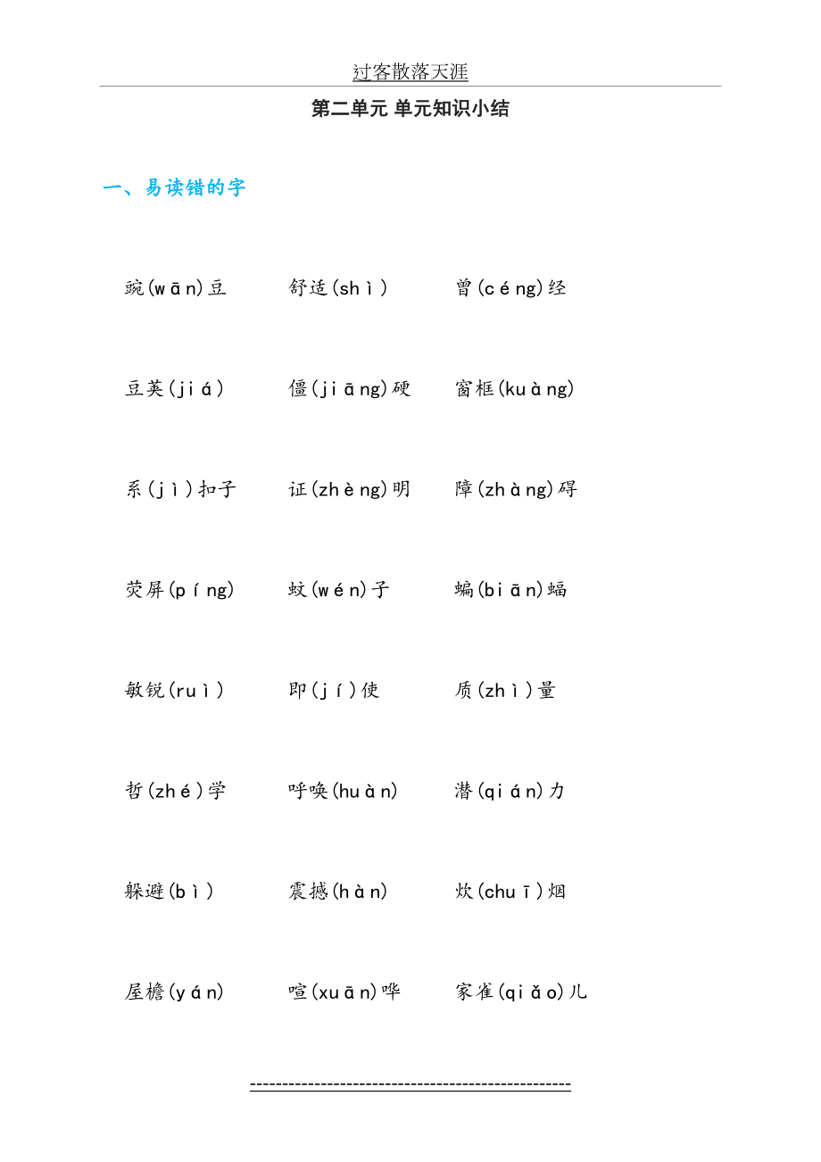 最新部编版小学四年级上册语文第二单元-单元知识小结.doc_第2页