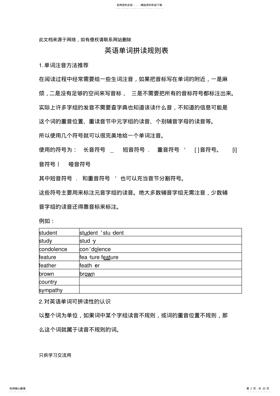 2022年英语发音规则表详细复习过程 .pdf_第2页