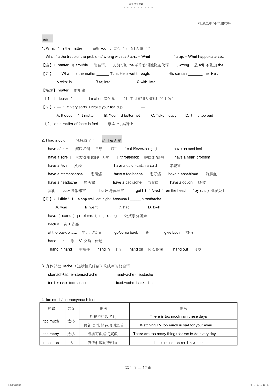 2022年人教八年级下册Unit-知识点详解.docx_第1页