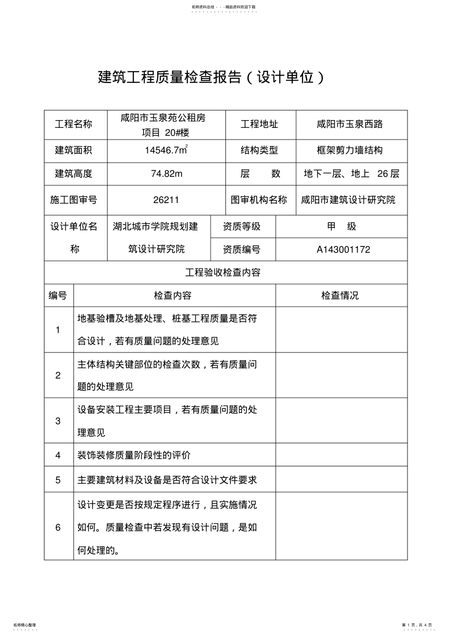 2022年设计单位质量检查报告 .pdf_第1页