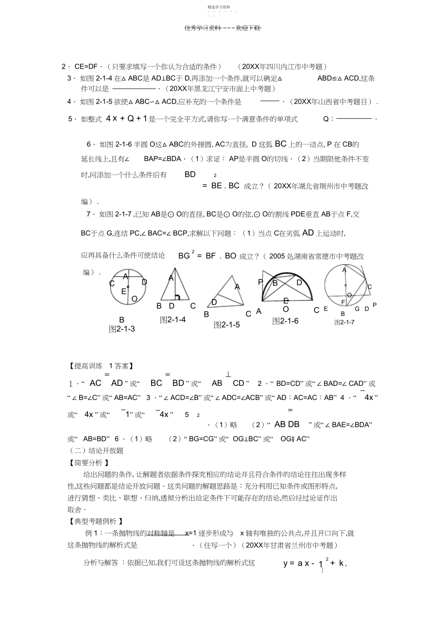 2022年中考数学专题复习-开放性问题一新课标.docx_第2页