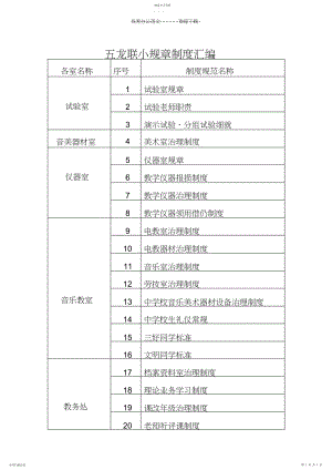 2022年五龙联小规章制度汇编.docx