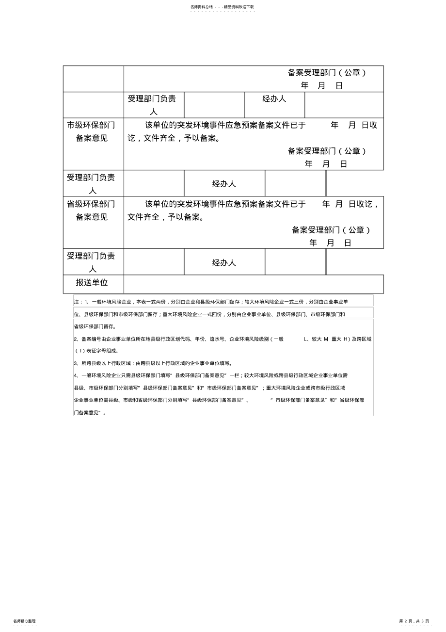 2022年企业事业单位突发环境事件应急预案备案登记表 .pdf_第2页