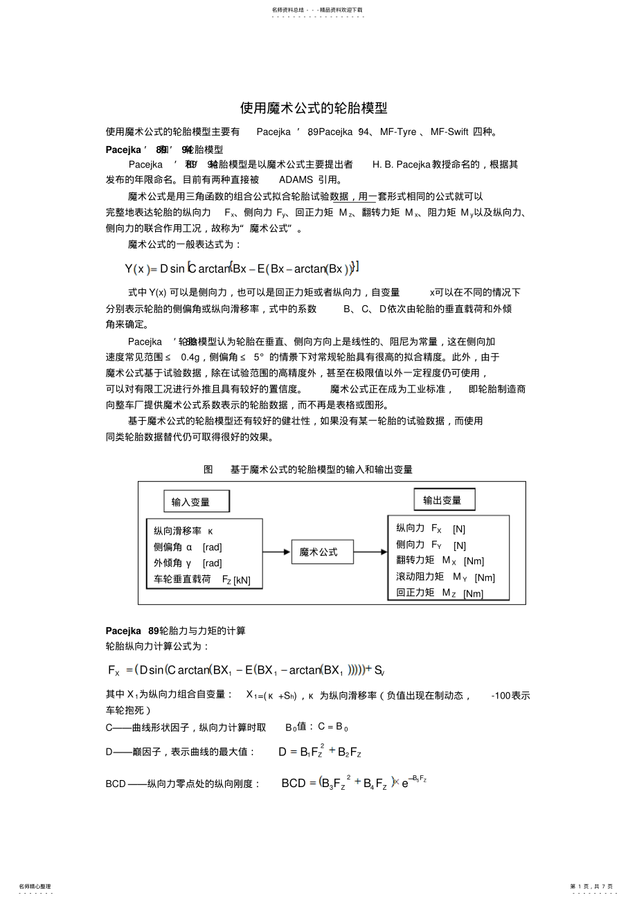 2022年使用魔术公式的轮胎模型可用 .pdf_第1页