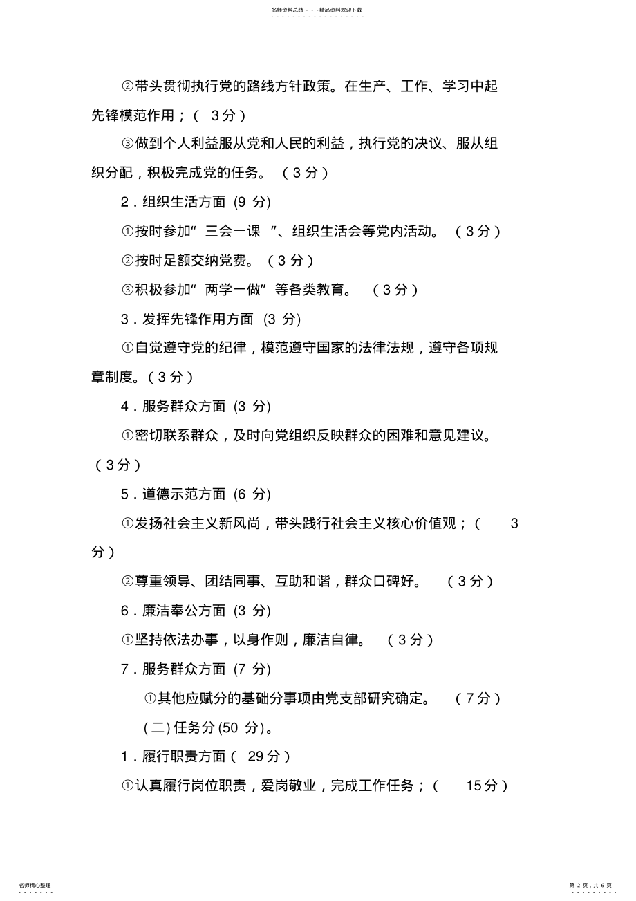 2022年党支部积分制管理实施方案 .pdf_第2页