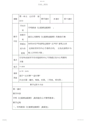 2022年人教版音乐一年级下册教案.docx