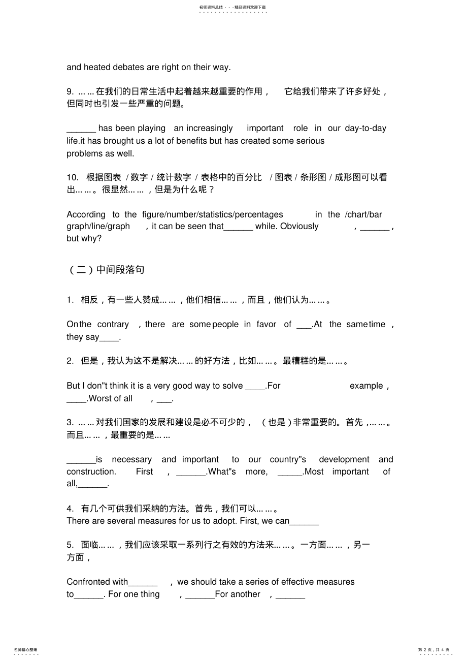 2022年英语四级作文万能句 .pdf_第2页