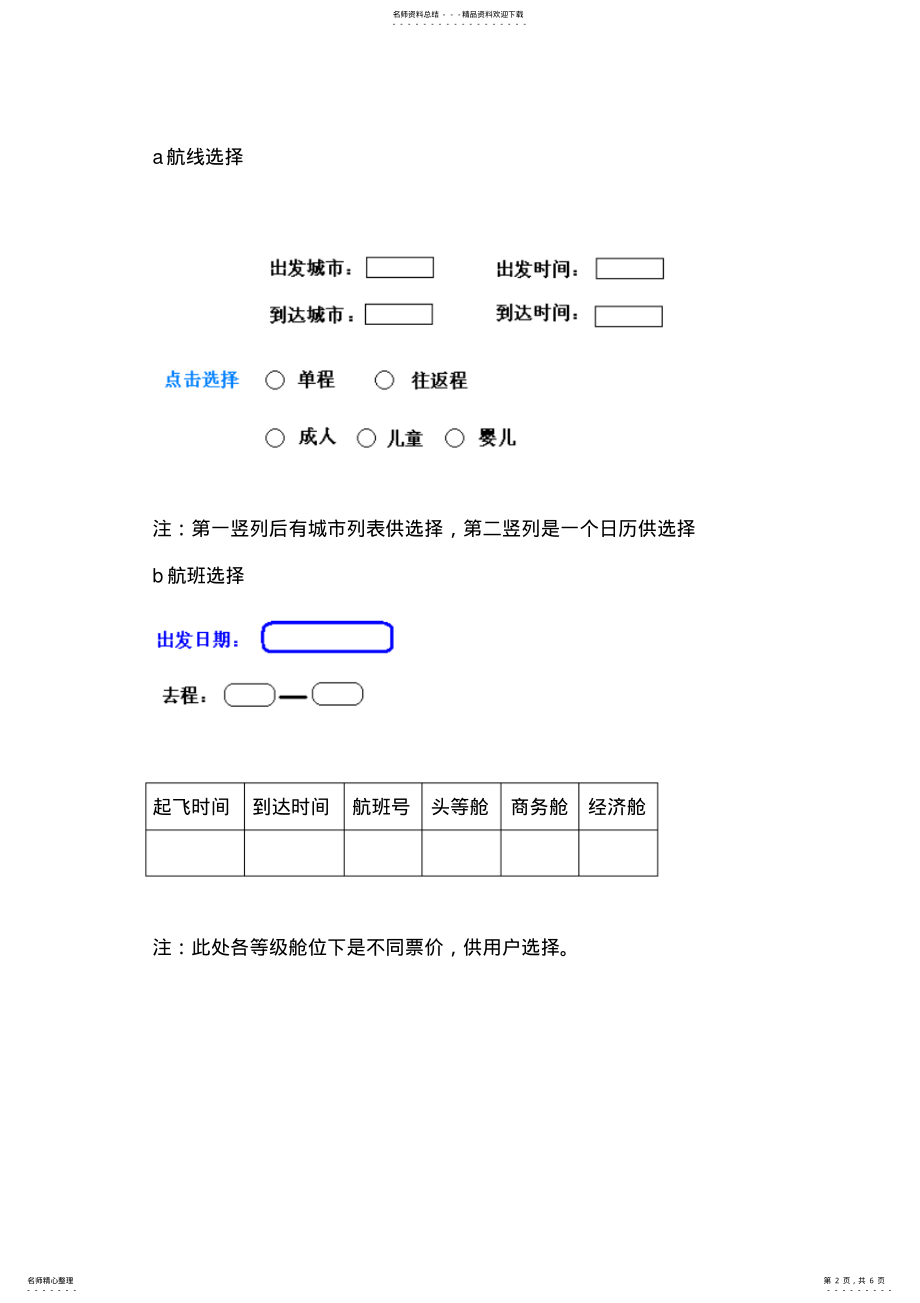 2022年网上订机票系统开发文档 .pdf_第2页