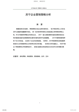 2022年苏宁企业营销策略分析 .pdf