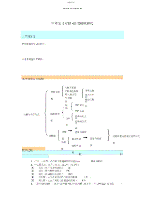 2022年中考复习专题--简单机械和功.docx