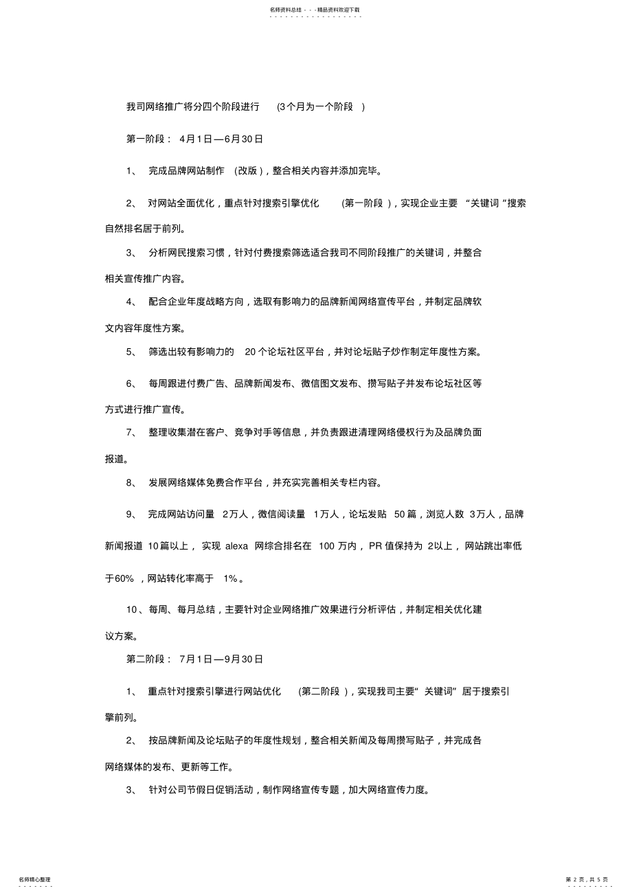 2022年网络营销方案策划书 .pdf_第2页