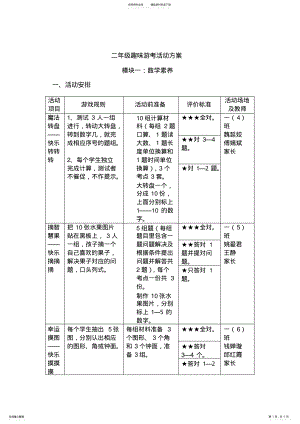 2022年二年级数学期末趣味游考活动方案_共页 .pdf