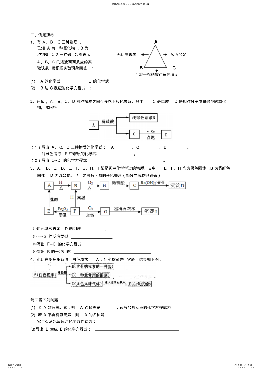 2022年中考化学总复习推断专题 .pdf_第2页