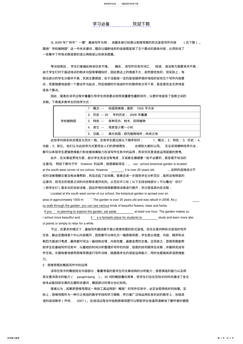 2022年谈思维导图在高中英语写作教学中的应用 .pdf_第2页