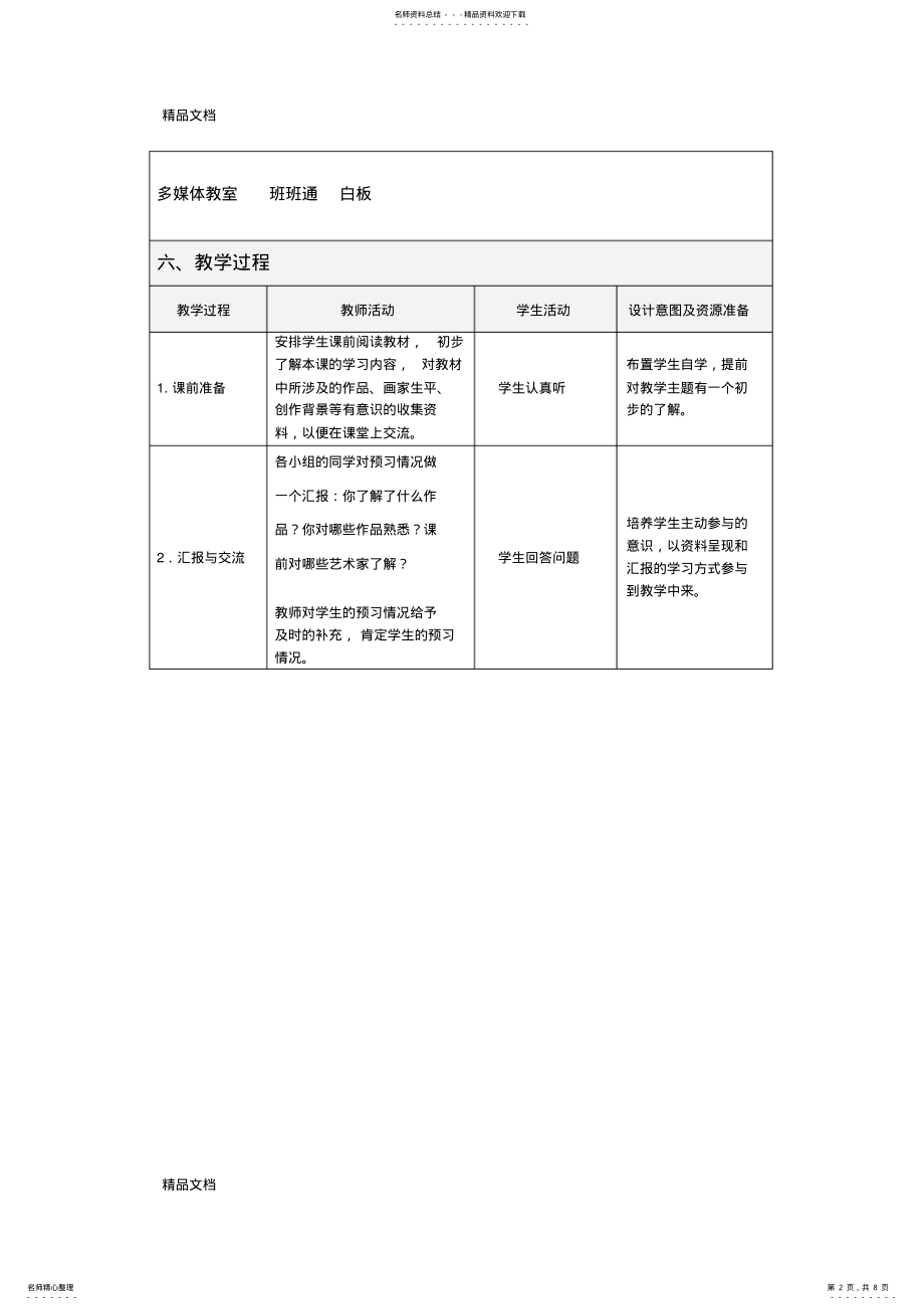 2022年美术表格式教学设计方案模板说课材料 .pdf_第2页