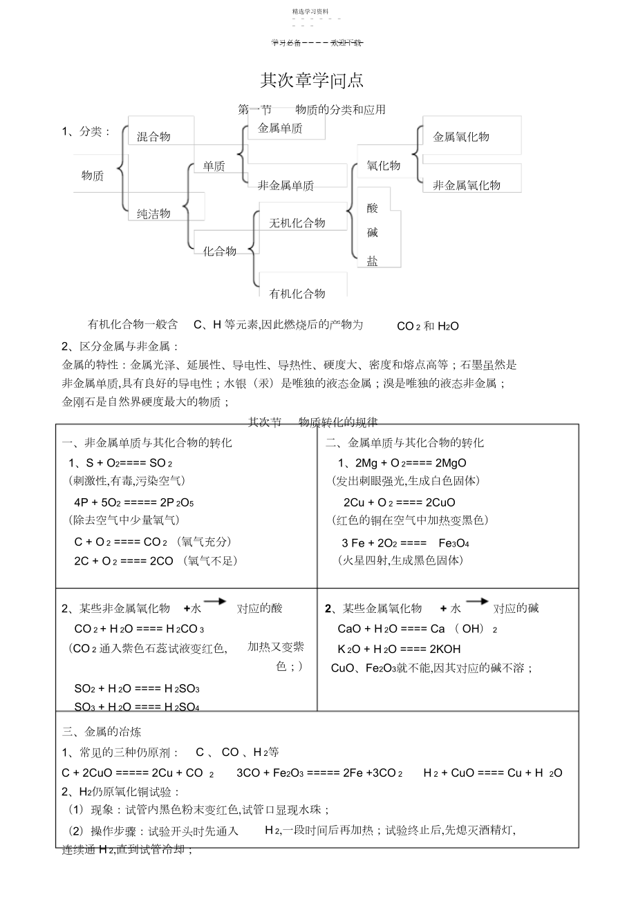 2022年九年级科学上册第二章基础知识分析.docx_第1页