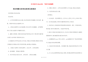 项目预算分析岗位职责任职要求.docx