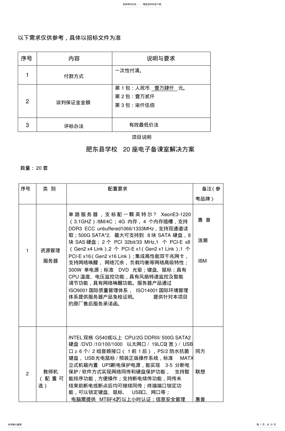 2022年肥东县学校座电子备课室解决方案 .pdf_第1页