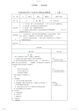 2022年苏教版六年级语文教案第三单元活动单.docx