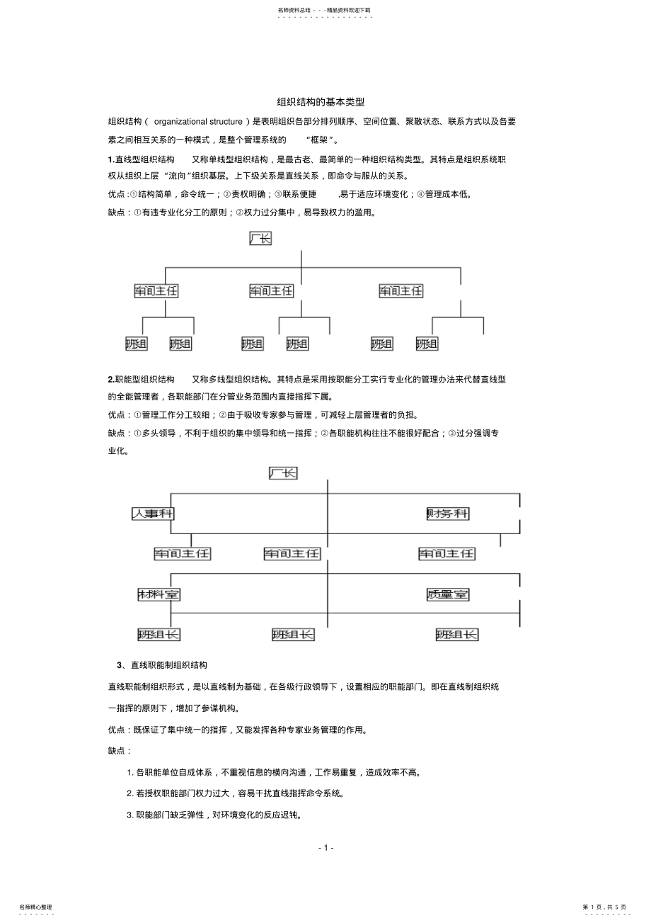 2022年组织结构的基本类型宣贯 .pdf_第1页