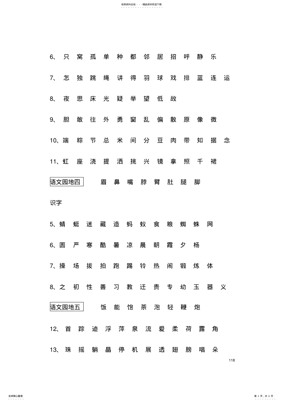 2022年人教版小学语文一年级下册识字写字表 .pdf_第2页