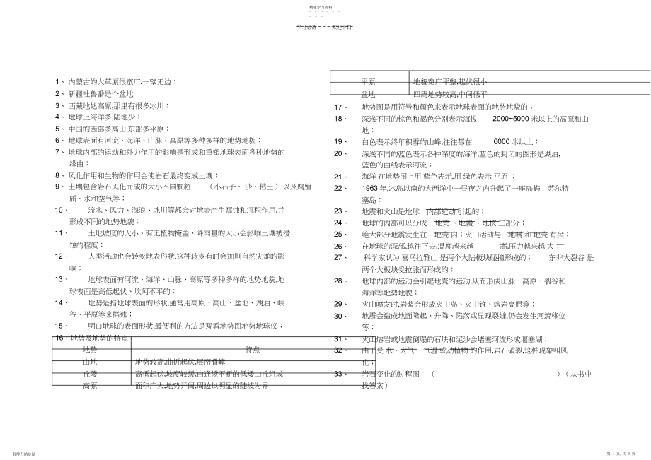 2022年五年级科学第三单元知识点.docx_第1页