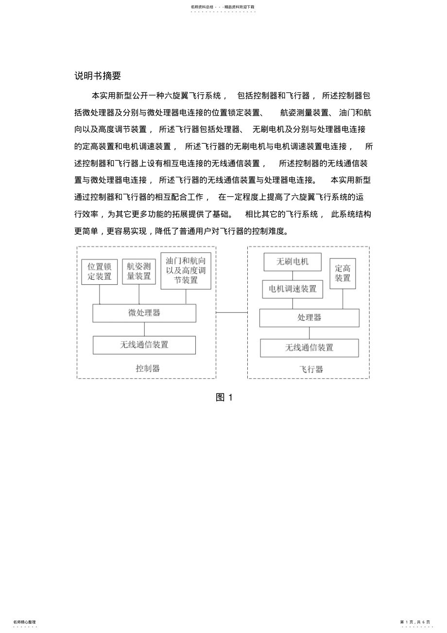 2022年自写-六旋翼无人机发明实用新型专利撰写范例汇总 .pdf_第1页