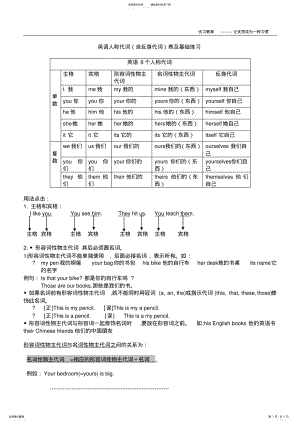 2022年人称代词知识点及练习 .pdf