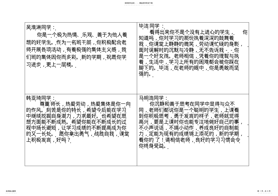 2022年五年级第二学期操行评语 .pdf_第1页