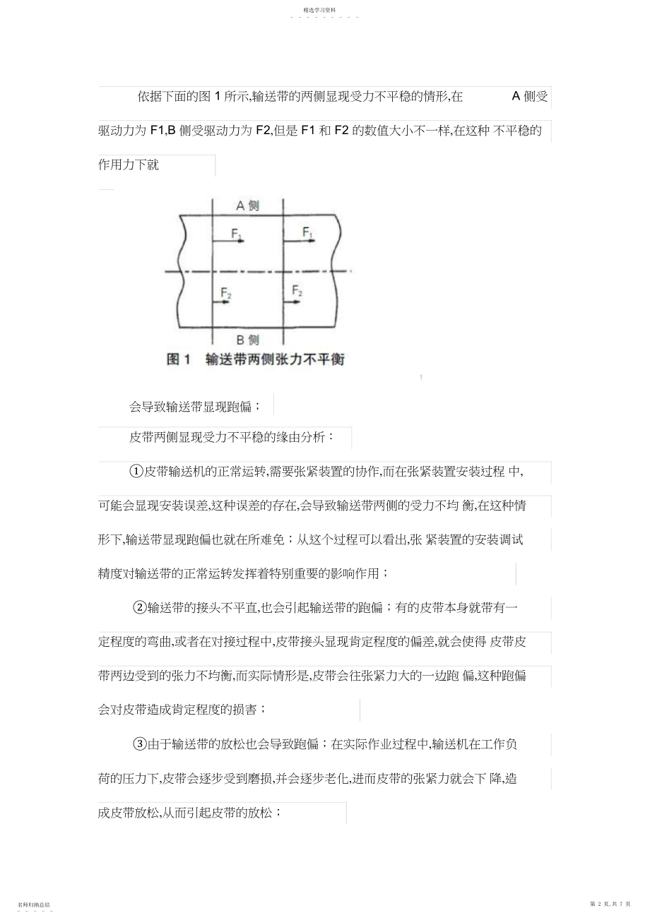 2022年胶带输送机跑偏的原因及解决专业技术方案.docx_第2页