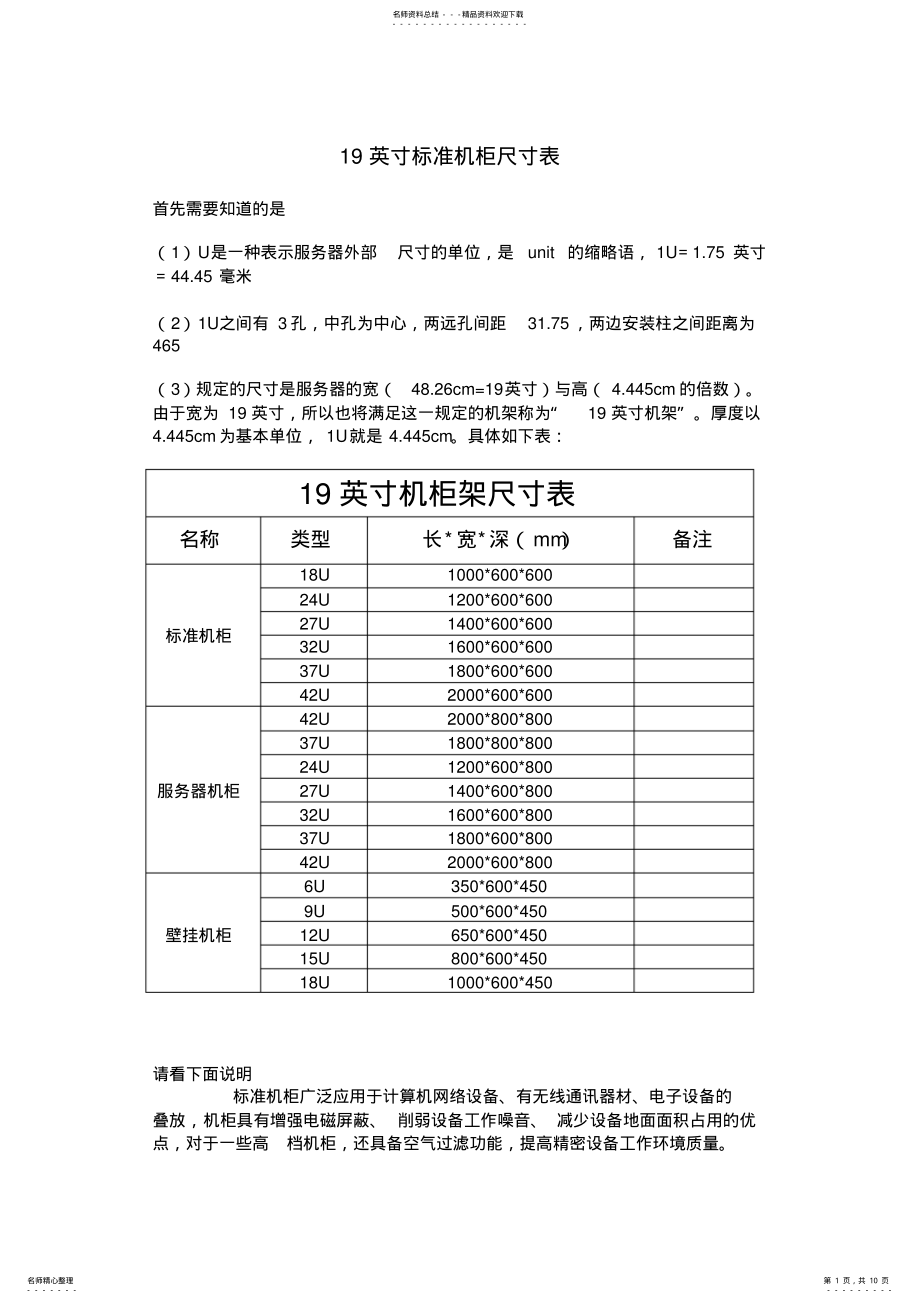 2022年网络机柜知识归类 .pdf_第1页